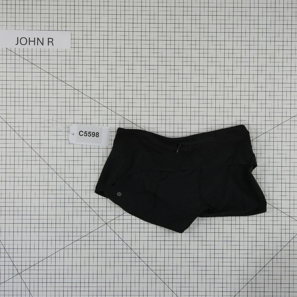 Lululemon Speed Up Running Shorts Women's Size 8 Black Low Rise Zipper Pocket